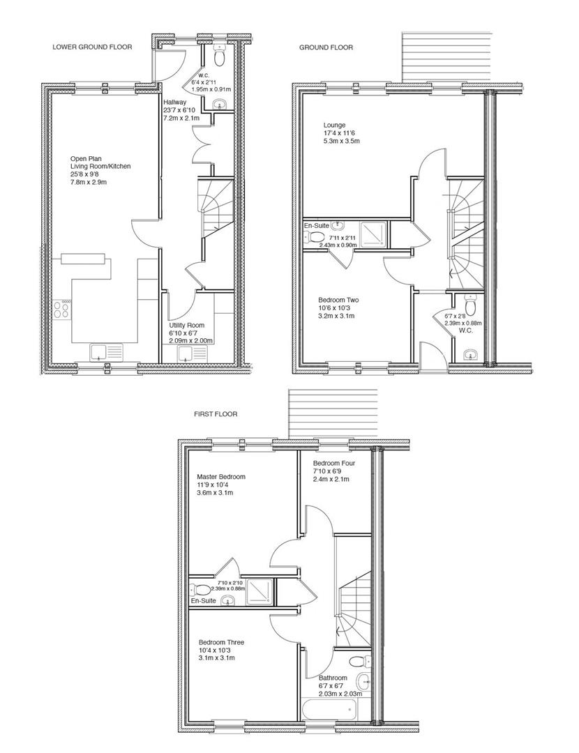 4 bedroom townhouse house SSTC in Trawden - Floor plan.jpg